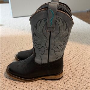Gray and Black Western Boots-Toddler